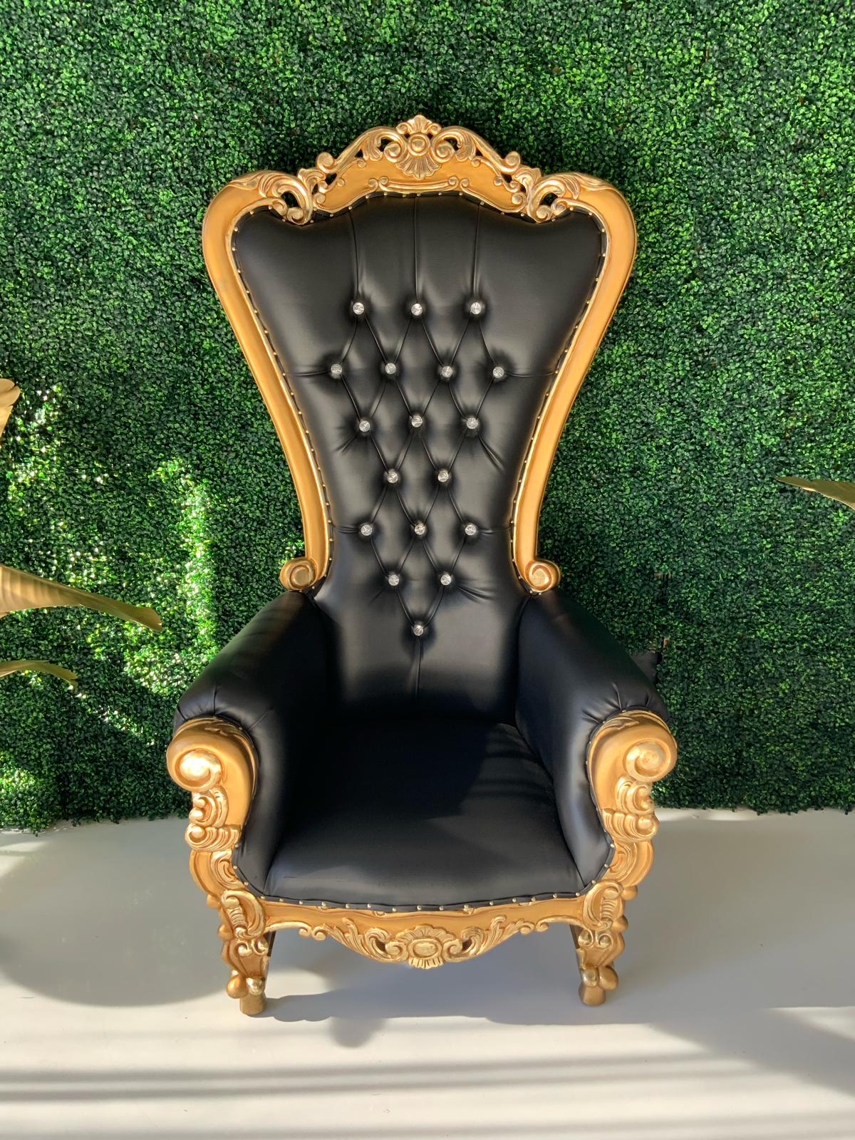 Black and Gold Throne Chair